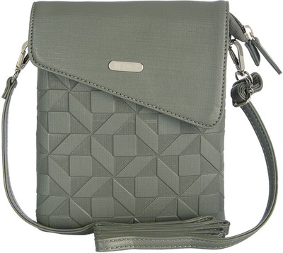 

Lavie Women Evening/Party Grey Genuine Leather Sling Bag