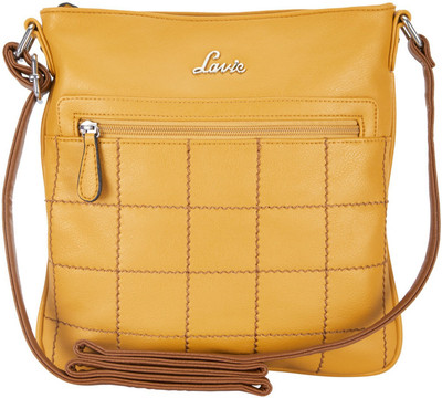 

Lavie Women Evening/Party Yellow Genuine Leather Sling Bag