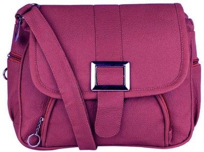 Stylon Women Formal Pink Leatherette Sling Bag
