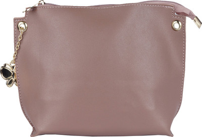 Butterflies Women Casual Pink PU Sling Bag