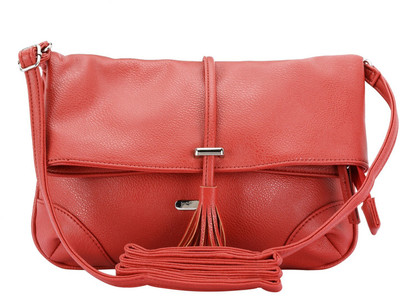 

Lavie Women Casual Red Genuine Leather Sling Bag