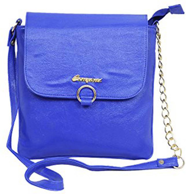 

cenzoni Women Casual Blue PU Sling Bag