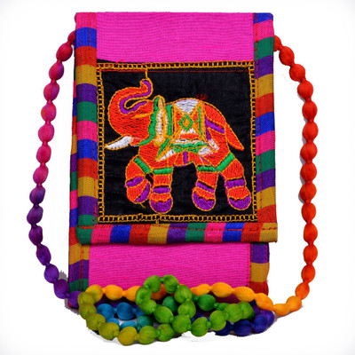 

KRISHNA HANDLOOM Women Evening/Party Pink Cotton Sling Bag