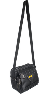 

Blowzy Men Casual Black PU Sling Bag