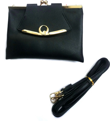 OBEROI Women Casual Black Leatherette Sling Bag