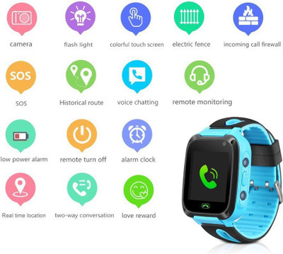 

IFITech SMART TRACKER WATCH FOR KIDS (Touch Screen/ SOS/ Two way call and more....) Smartwatch(Blue Strap .)