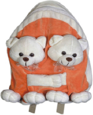 

Miss & Chief Stuff Bag Two Little Stuff Toy On Front - 32 cm(WhiteBrown)