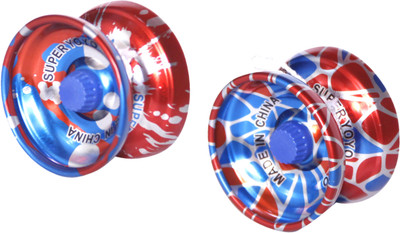 

Homeshopeez Glossy Metal YoYo Set of 2 - RD1-Spdr Toy Yoyo