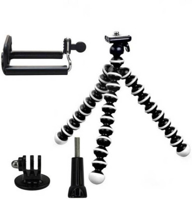 

Klick N Shop Flexible Mini Tripod (10 Inch Height) for Camera, DSLR and Smartphones with Universal Mobile Attachment Tripod(Black, Supports Up to 1200)