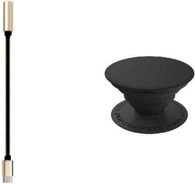 

OLECTRA PRIME SOCKET POP MOBILE HOLDER STAND WITH TYPE C TO 3.5 MM HEADPHONE JACK CABLE USB Adapter (Multicolor) USB Adapter(Black)