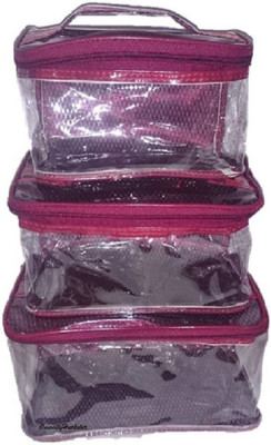 

OmneityHuckster NetPMaroon OmneityHuckster Travel organiser - Make up Kit Toiletry Bag Multi Purpose Kit - Set of 3 pcs Makeup, Travel, Jewellery, Toiletries, Organiser, Storage, Multi purpose Kit Vanity Box (Maroon) Vanity Box(Maroon)