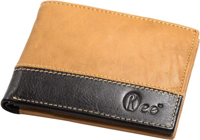 

orkee Boys Casual Black, Tan Genuine Leather Wallet(3 Card Slots), Bagie;black
