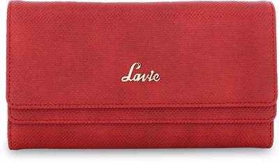 Lavie Women Casual Red Genuine Leather Wallet(12 Card Slots)