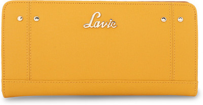 

Lavie Women Casual Yellow Genuine Leather Wallet(11 Card Slots)