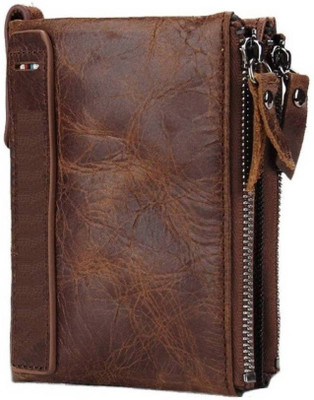 

admetus Men Formal Brown Genuine Leather Wallet(11 Card Slots)
