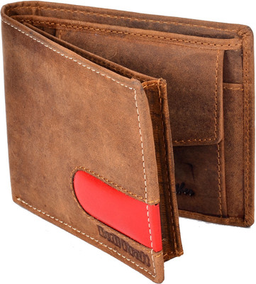 Bull Kraft Men Brown Genuine Leather Wallet(6 Card Slots), Brown-05;red-06