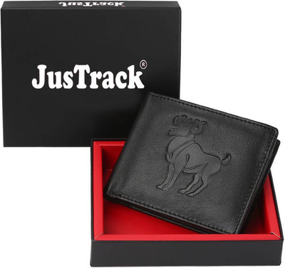 

Justrack Men Black Genuine Leather Wallet(1 Card Slot)