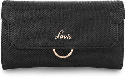 Lavie Women Casual Black Genuine Leather Wallet(12 Card Slots)