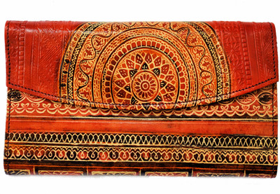 

TrendyCloset Women Casual Red Genuine Leather Wallet, Tan