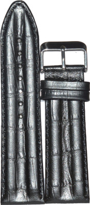 

SURU Half Croco Padded SCDN24B 24 mm Leather Watch Strap(Black)
