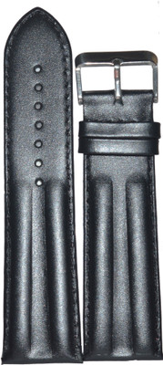 

SURU Half Padded SPDN24B 24 mm Leather Watch Strap(Black)