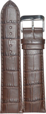 SURU Padded SC24BR 24 mm Genuine Leather Watch Strap(Brown)