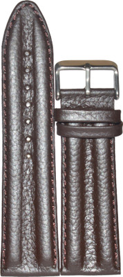 

SURU Half Padded SDODN24BR 24 mm Leather Watch Strap(Brown)