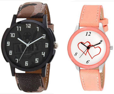 

SANGANI stylish multicolor leather strap party wear And formal + casual combo sett of two for boy and girl Watch Watch - For Men & Women
