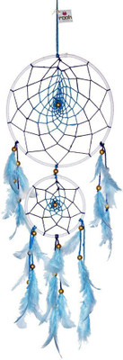 

Rooh dream catcher Wool Windchime(18 inch, Blue, White)