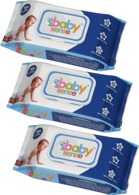 

BABY SENSE With LID ( 80 Wipes Per Pack )(3 Pieces)