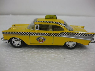 

Kinsmart Diecast 1957 Chevrolet Bel-Air Taxi 1:40 Scale with Opening Doors And Pull Back Action Manufactured By Kinsmart(Multicolor)