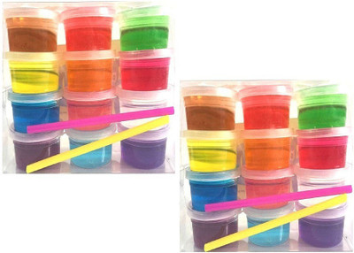 

S2KCrafts S2KC-0996 5D Slime ultra-light clay Super-Light Modeling Air Dry Magic Clay Jelly with Straws for Kids/Teens - non-toxic Green Environmental Protection - 12+12 Colors