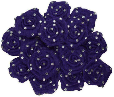 

AsianHobbyCrafts Tissue Stone Ribbon Rose Flower,:Purple :Pack of 24 :51 mm)