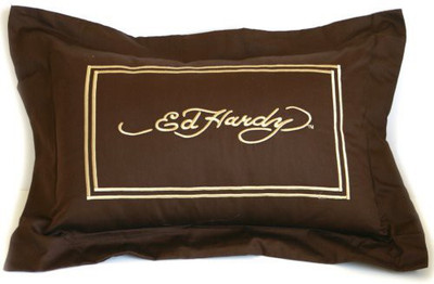Ed Hardy Eagle Decorative Pillow Gold Embroidery on Brown Flipkart