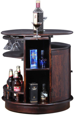 Flipkart Perfect Homes PureWood Sheesham Bar Cabinet(Finish Color - Walnut)