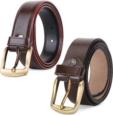 

Elligator Men Casual Brown Artificial Leather, Genuine Leather Belt