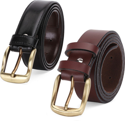 

Elligator Men Formal Black, Brown Artificial Leather Belt