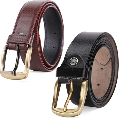 

Elligator Men Formal Black, Brown Artificial Leather, Genuine Leather Belt