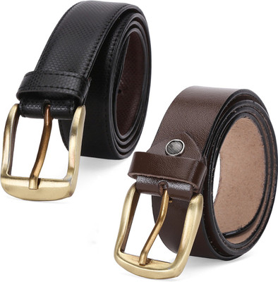 

Elligator Men Formal Black, Brown Artificial Leather, Genuine Leather Belt