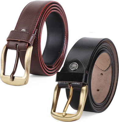 

Elligator Men Formal Black, Brown Artificial Leather, Genuine Leather Belt