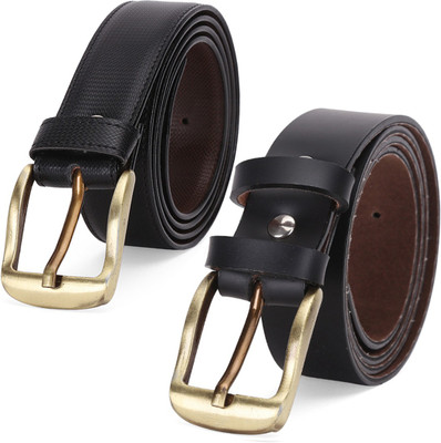 

Elligator Men Formal Black Artificial Leather Reversible Belt