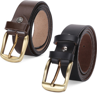 

Elligator Men Formal Black, Brown Artificial Leather, Genuine Leather Belt