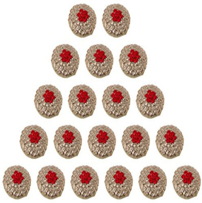 

Fabric and Lace Thread and Zari Floral Pattrn Embroidery Designer fabric & Metal Round Buttons_BT016d Metal Buttons(Pack of 50)