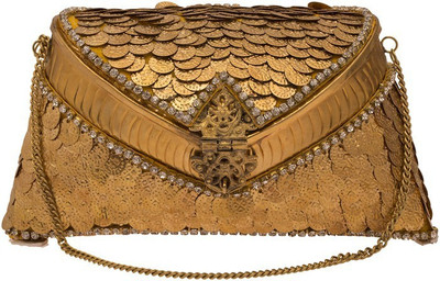 

The Indian Handicraft Store Party Gold Clutch