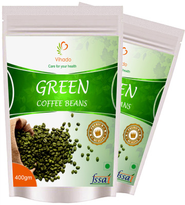 

Vihado Organic Green Coffee Beans/ 100% Pure & Natural / 2 Pack of 400g / Best For Weight Loss Increase Metabolism Instant Coffee 400 g(Pack of 2, Green Coffee Flavoured)