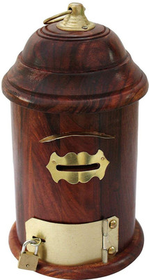 

Craftpoint Handcrafted Wooden Money Bank Kids Piggy Coin Box Gifts - Post Office Shape Money Saving Bank for Kids Girls & Adults Coin Bank(Brown)