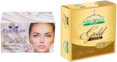 

Pink Root PEARL BLEACH 250G WITH NATURENCE GOLD KIT 15G(Set of 2)