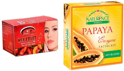 

Pink Root MIX FRUIT BLEACH 250G WITH NATURENCE PAPAYA KIT 15G(Set of 2)