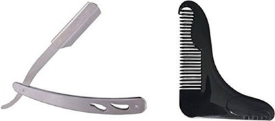 

Confidence Combo Of Shaving Safety Razer And Beard Comb For Men And Boys, Black Silver, Pack Of 2 Pcs(Set of 2)