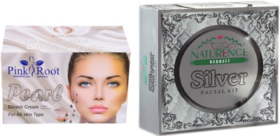 

Pink Root PEARL BLEACH 250G WITH NATURENCE SILVER KIT 15G(Set of 2)